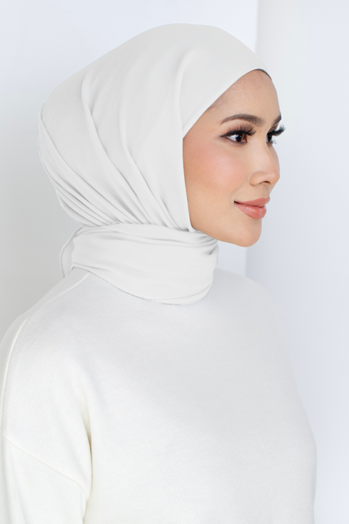MINOR DEFECT - Mylia Hijab 2.0 "Premium Chiffon" - Soft White