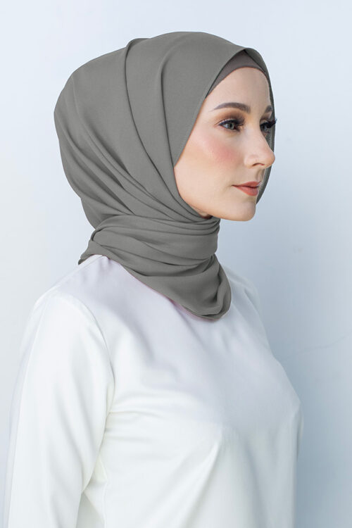 MINOR DEFECT - Nayla Hijab "Premium Chiffon" - Sleek Gray