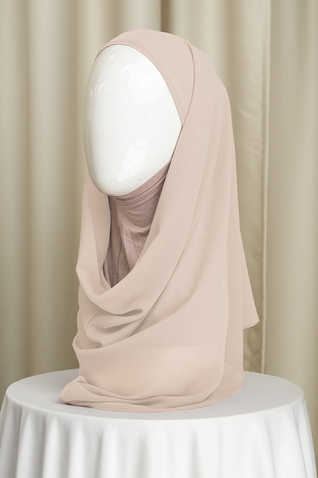 Qara Snood Chiffon - Snow Beige