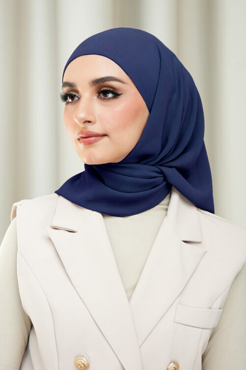 Layha Hijab Chiffon  - Deep Blue