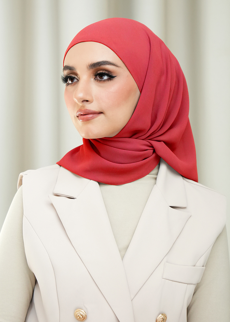 Layha Hijab Premium Chiffon  - Dark Berry