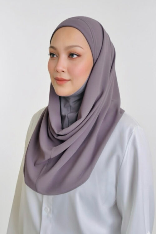 Qara Snood Chiffon - Violet Ash