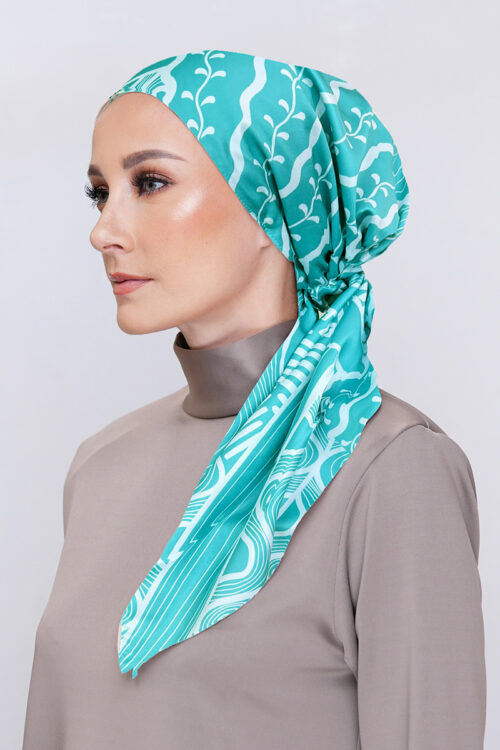 Lady Bonita Turban "Abstract Series" - Pastel Aqua