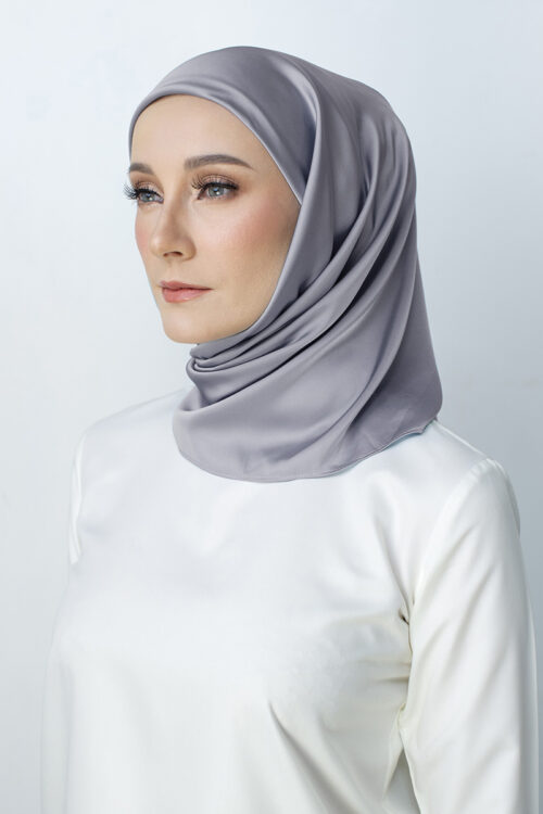 Tamara Hijab Premium Satin - Cloudy Gray