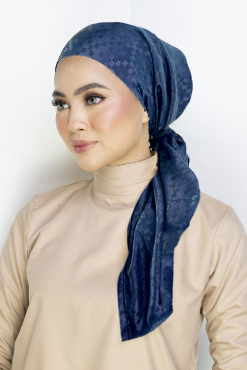Lady Bonita Turban "Classy Satin" - Classy Blue