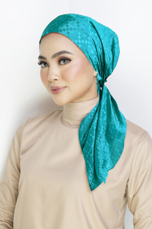 Lady Bonita Turban "Classy Satin" - Timeless Turquoise