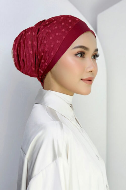 Celine Turban "Soft Tulle" - Royal Burgundy