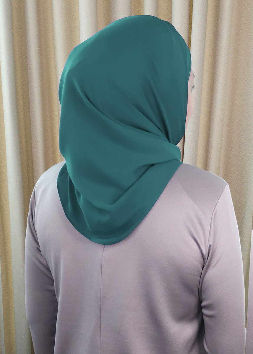 Lady Mylia Hijab "Premium Chiffon" - Emerald Green - Image 2