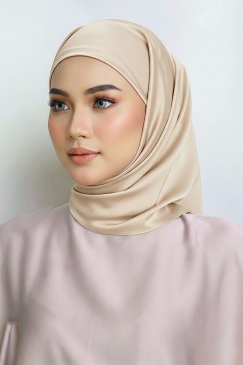 Layha Hijab Matte Satin (FREE Inner)  - Vanilla Nut