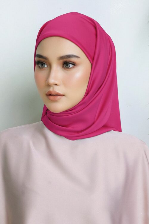 Layha Hijab Matte Satin (FREE Inner)  - Fuchsia Pink