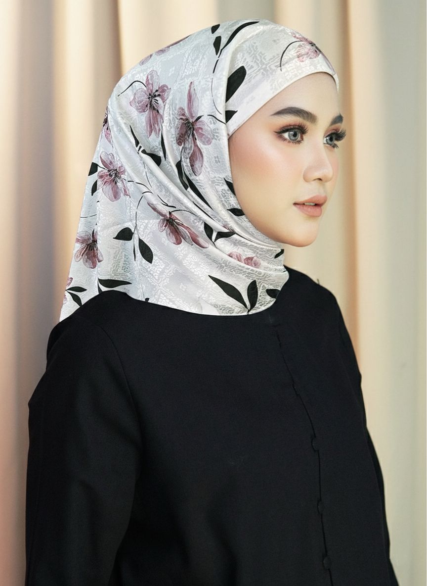 Tamara Hijab "Satin Florale" - Snow White