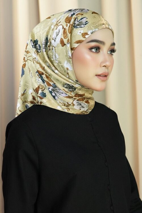 Tamara Hijab "Satin Florale" - Champagne Beige