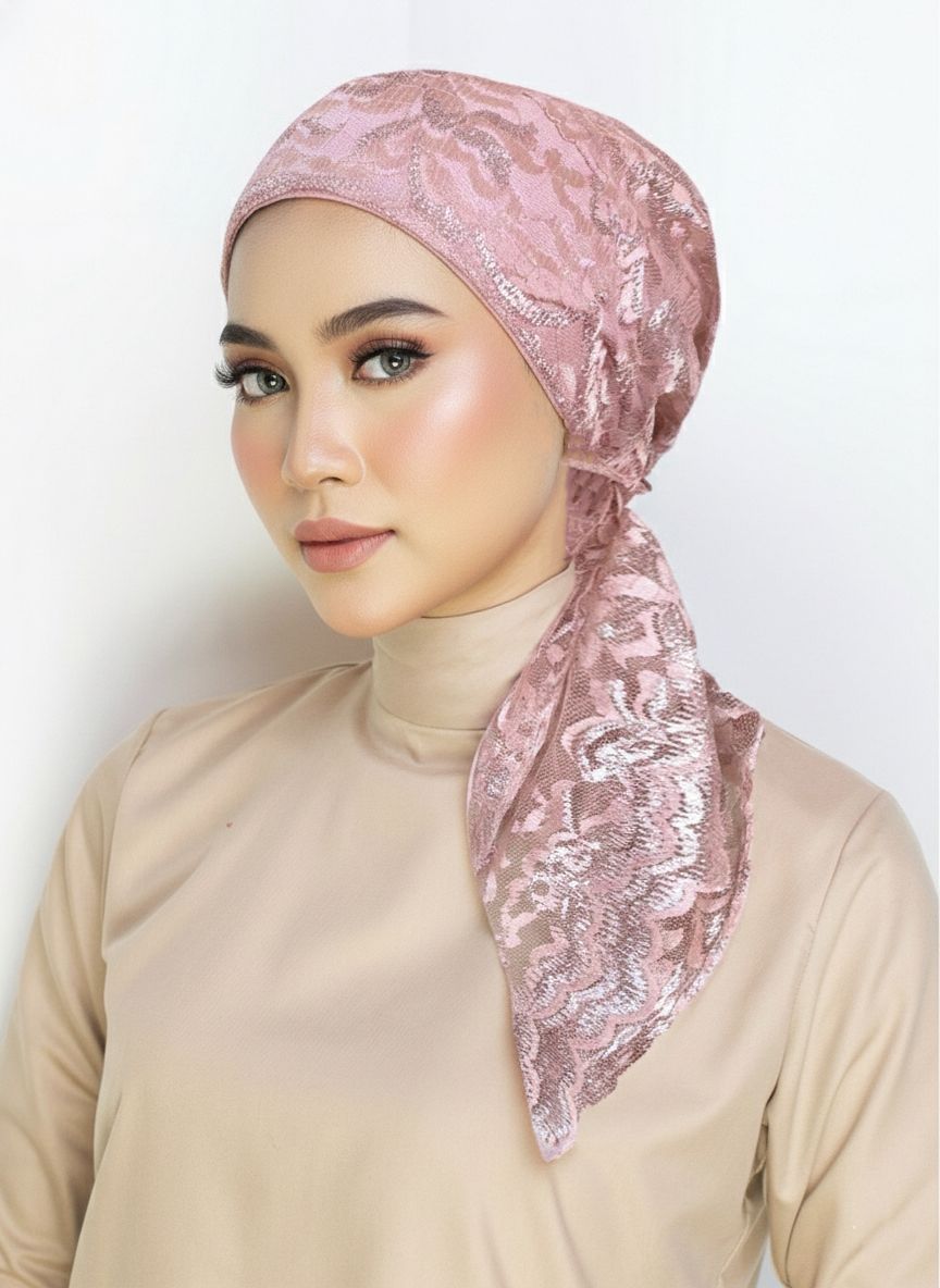 Lady Bonita Turban "Lace Edition" - Sweet Pink