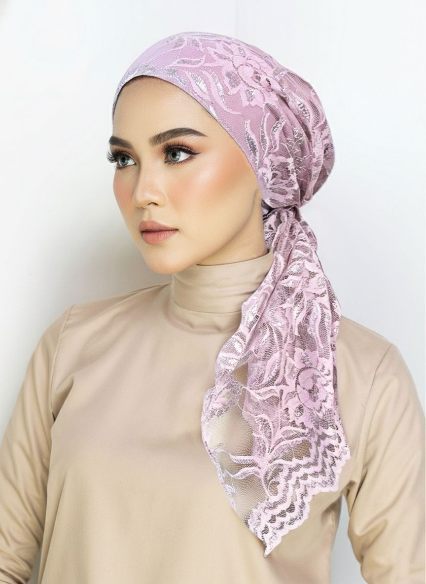 Lady Bonita Turban "Lace Edition" - Morning Lavender