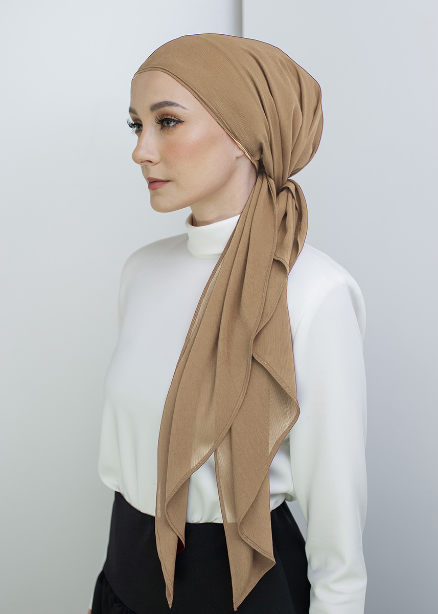 Bonita Turban "Premium Chiffon" - Caramel Brown