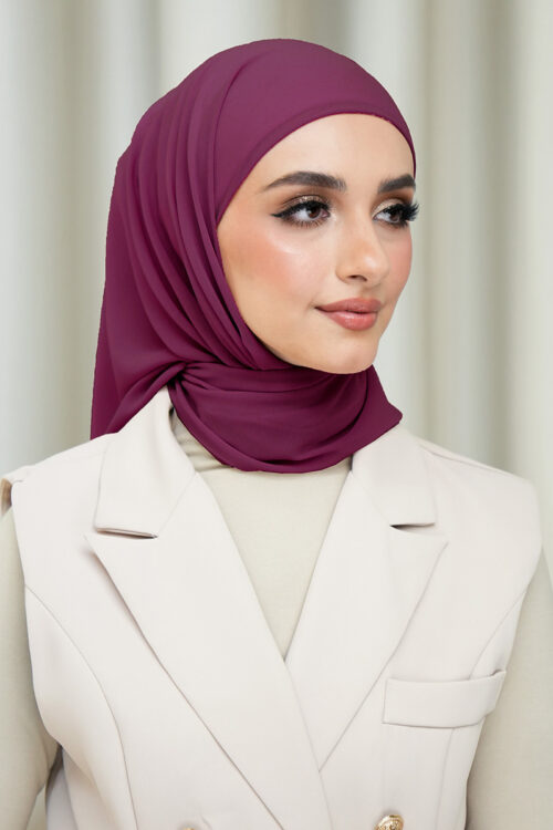 Layha Hijab Chiffon (FREE Inner)  - Dark Violet
