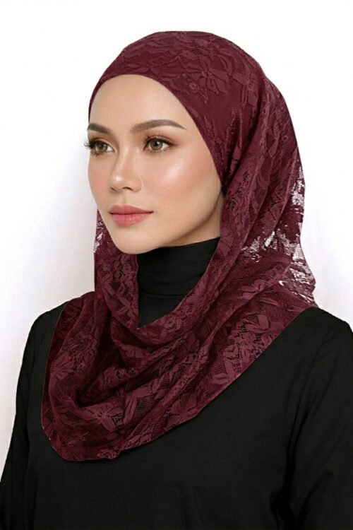 Andra Snood "Lace Edition" - Deep Maroon