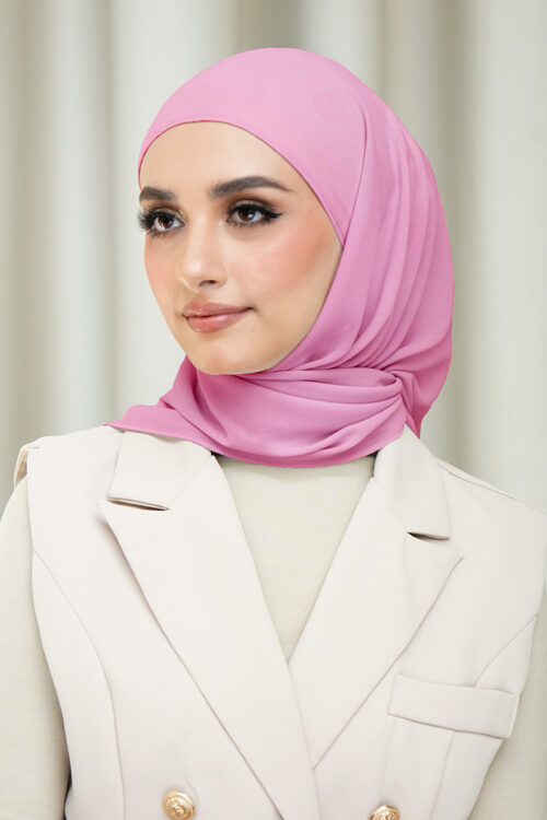 Layha Hijab Chiffon (FREE Inner)  - Pink Dahlia
