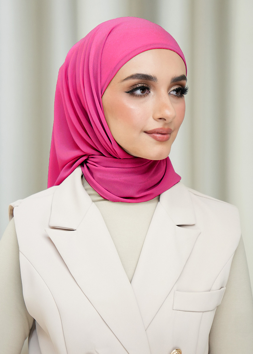 Layha Hijab Chiffon (FREE Inner)  - Rose Pop