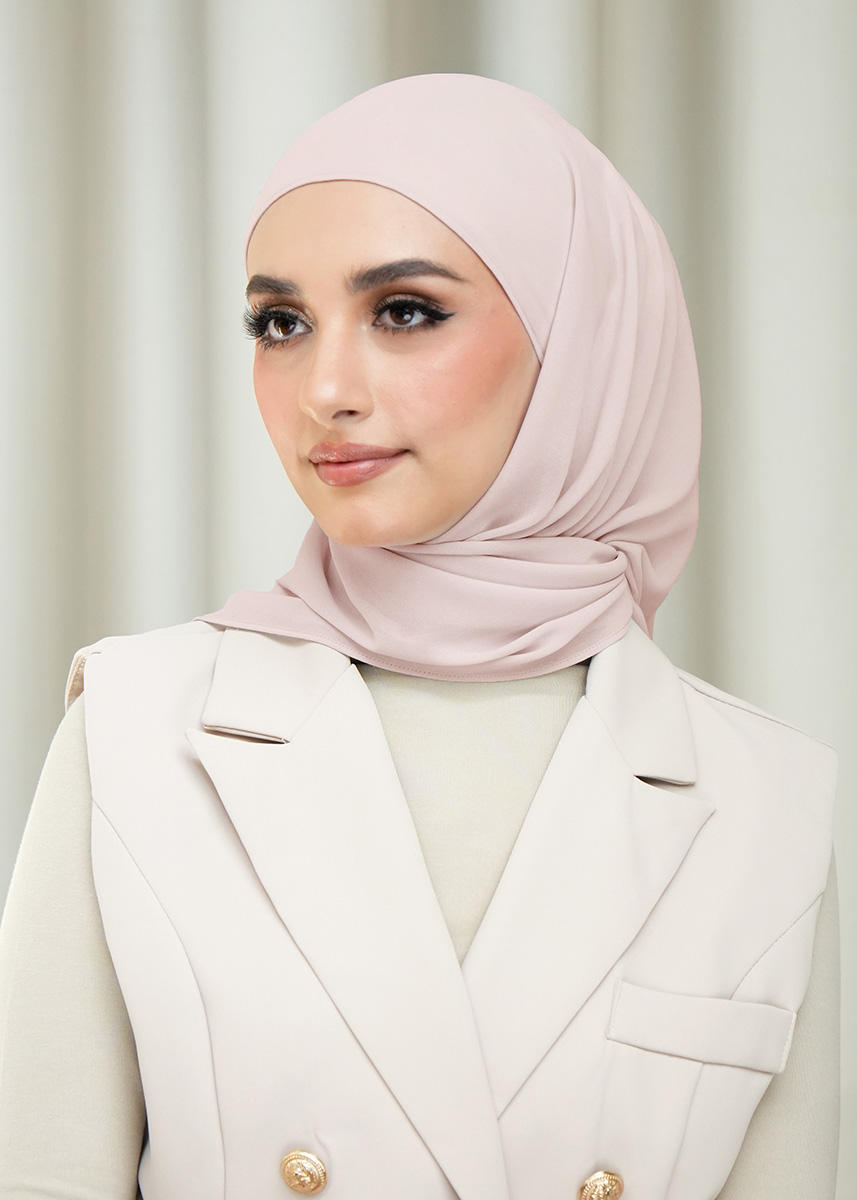 Layha Hijab Chiffon (FREE Inner)  - Calm Beige