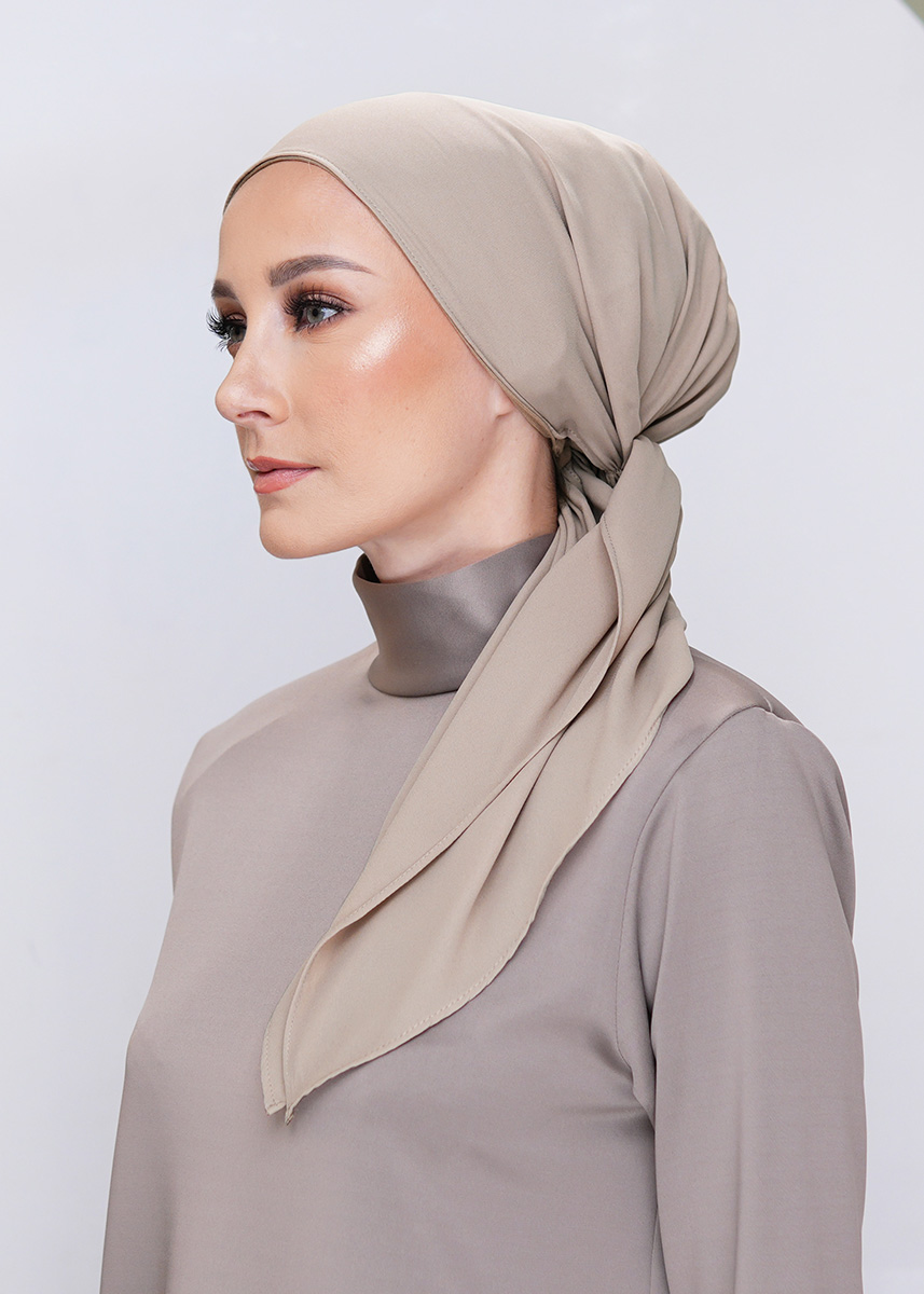 Lady Bonita Turban "Lite Chiffon" - Dusty Mocha