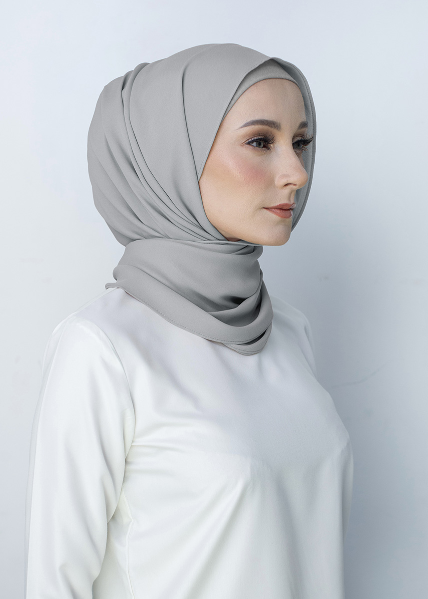 Nayla Hijab "Premium Chiffon" - Dove Grey