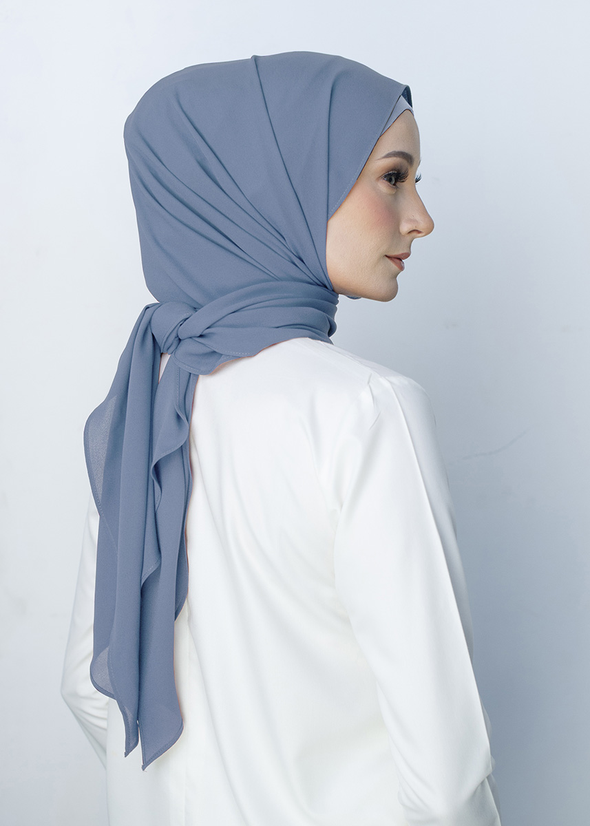 Nayla Hijab "Premium Chiffon" - Rustic Blue - Image 2