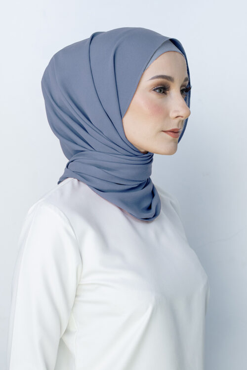 Nayla Hijab "Premium Chiffon" - Rustic Blue