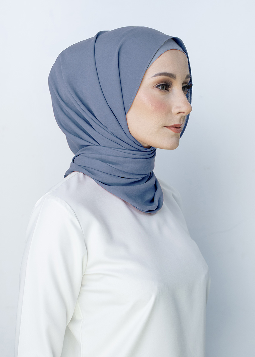 Nayla Hijab "Premium Chiffon" - Rustic Blue