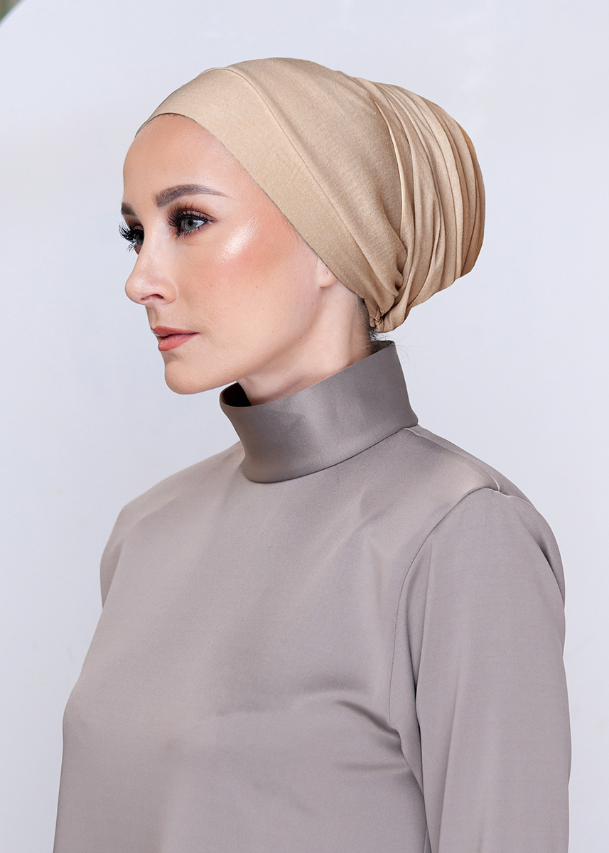 Celine Turban "Premium Voile" - Caramel Brown