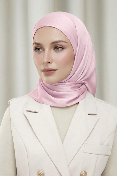 Layha Hijab Satin Silk - Blusher Pink