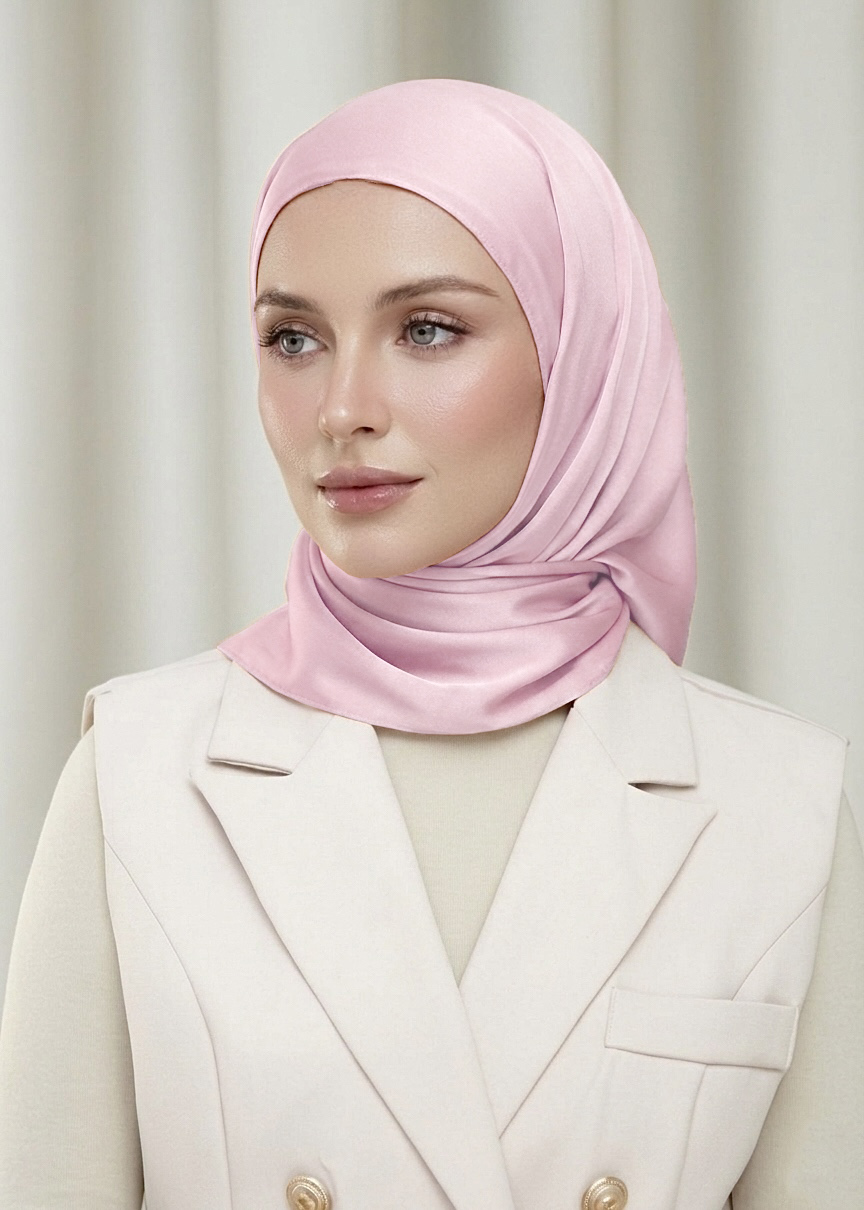 Layha Hijab Satin Silk  - Blusher Pink