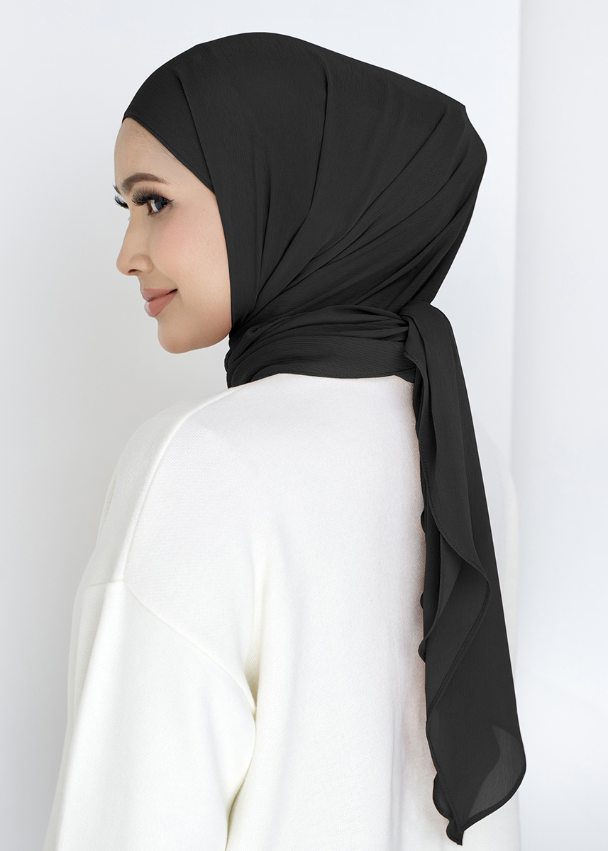 Mylia Hijab 2.0 "Lite Chiffon" - Black - Image 2