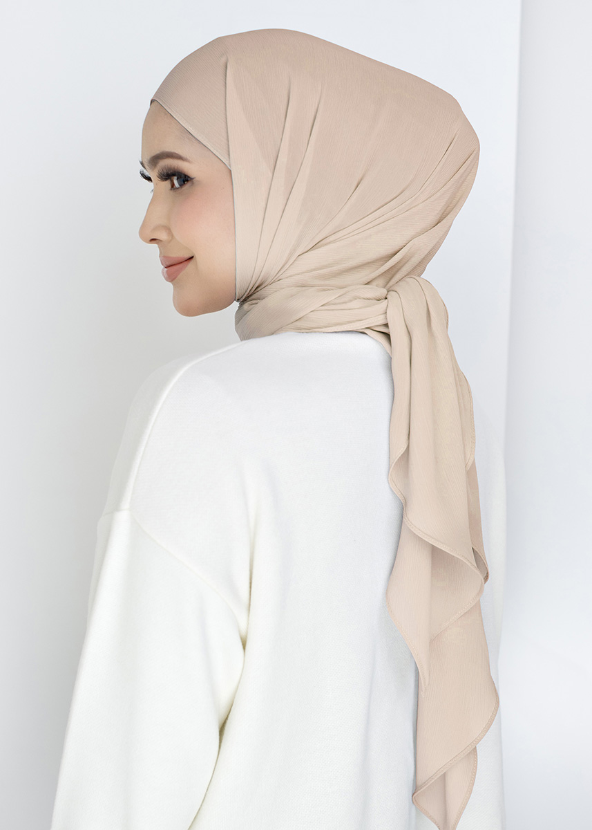Mylia Hijab 2.0 "Lite Chiffon" - Cream Brown - Image 2