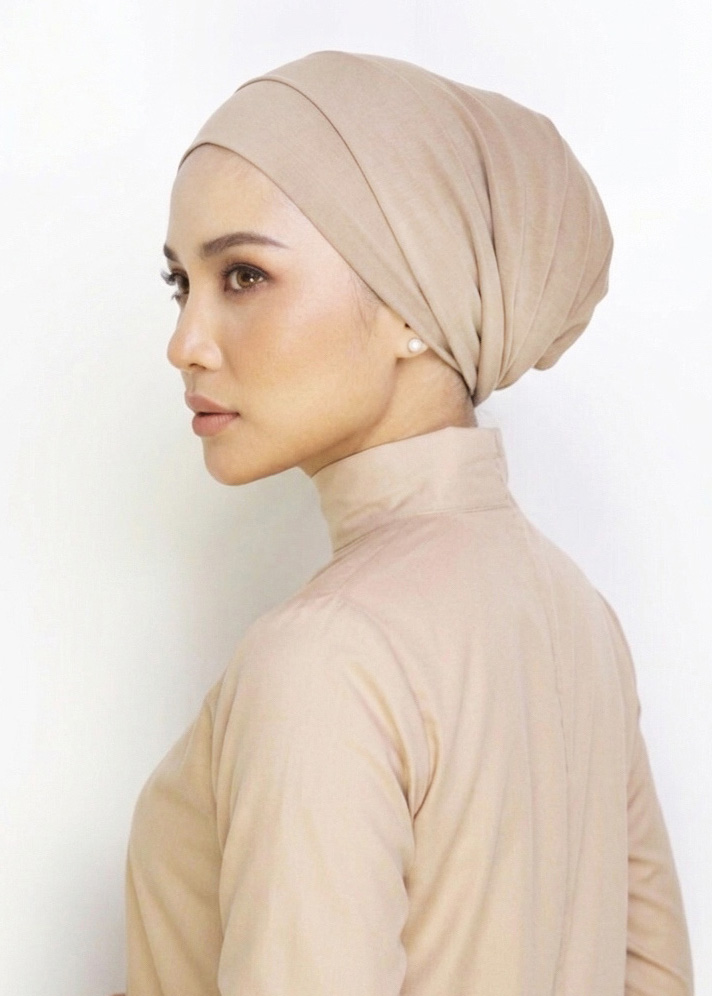Scarlett Turban "Lite Chiffon" - Milk Tea - Image 2