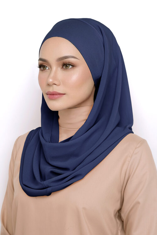 Andra Snood Turban "Lite Chiffon" - Deep Blue