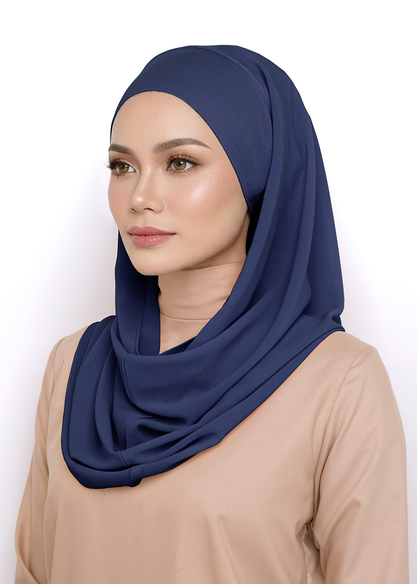 Andra Snood Turban "Lite Chiffon" - Deep Blue
