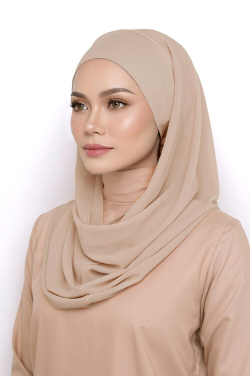 Andra Snood Turban "Lite Chiffon" - Walnut Toast