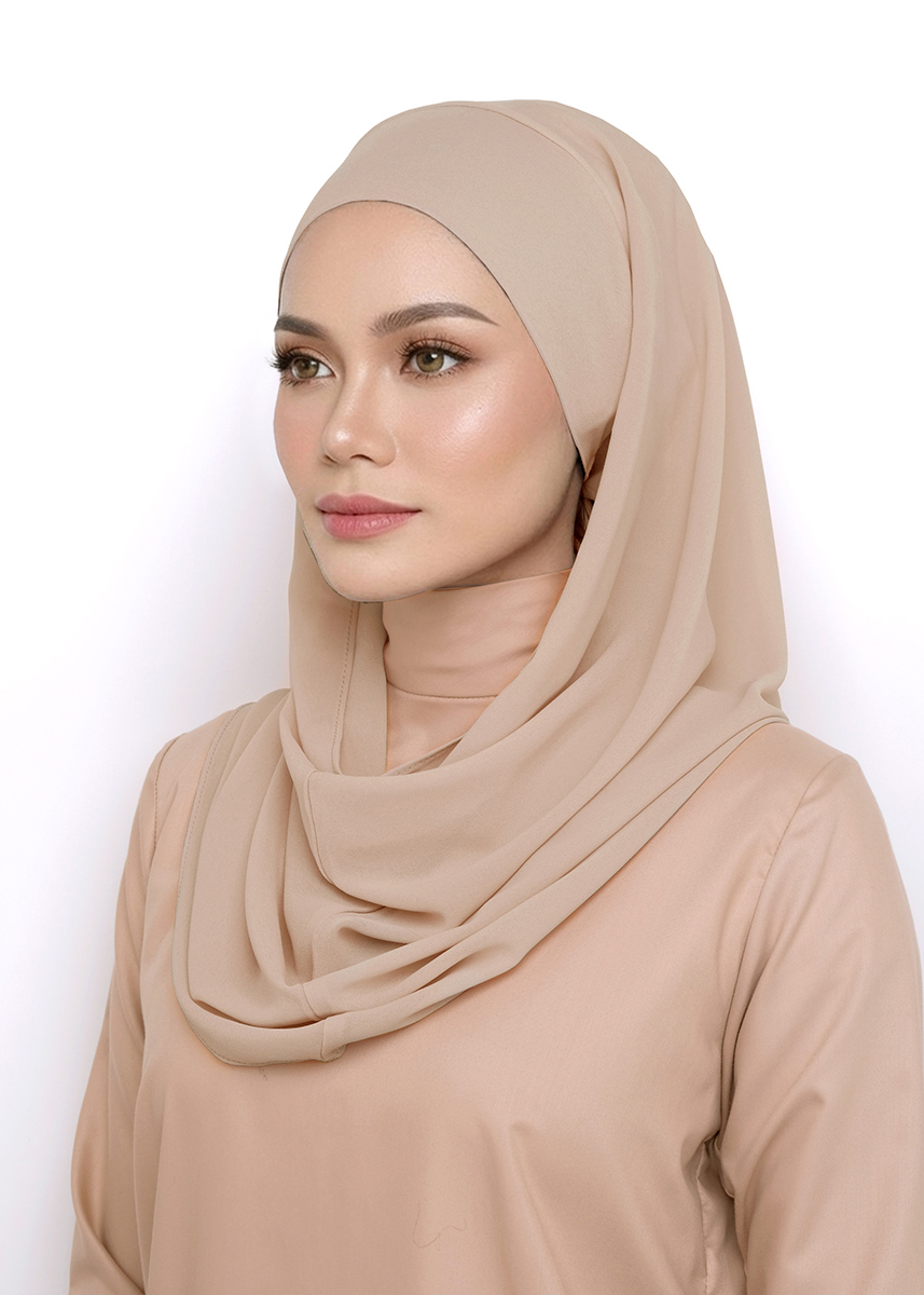 Andra Snood Turban "Lite Chiffon" - Walnut Toast