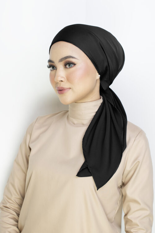 Lady Bonita Turban "Satin Silk" - Black