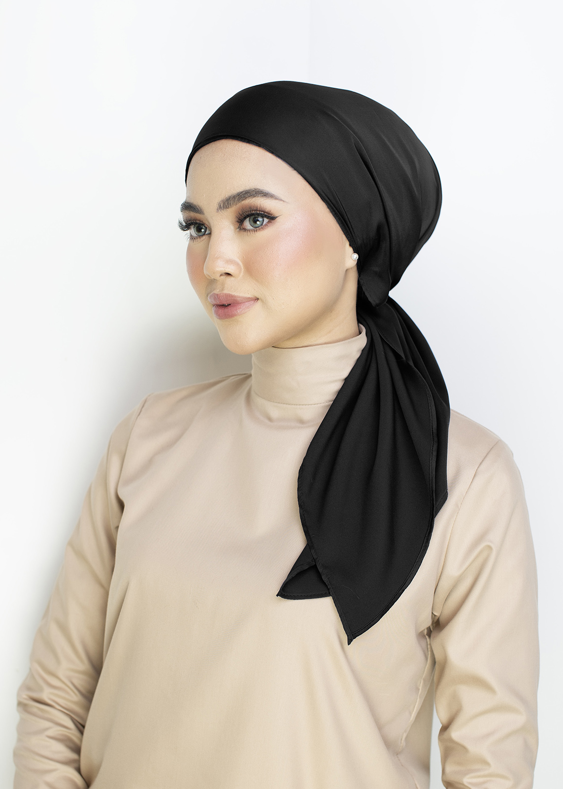 Lady Bonita Turban "Satin Silk" - Black