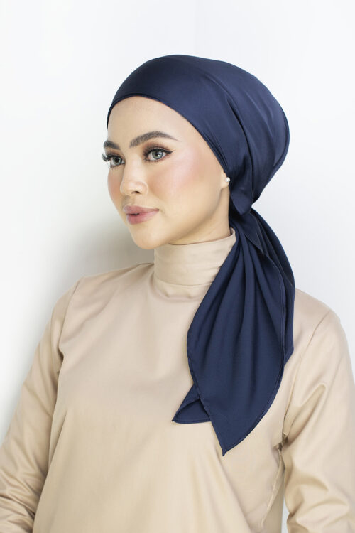 Lady Bonita Turban "Satin Silk" - Dark Navy