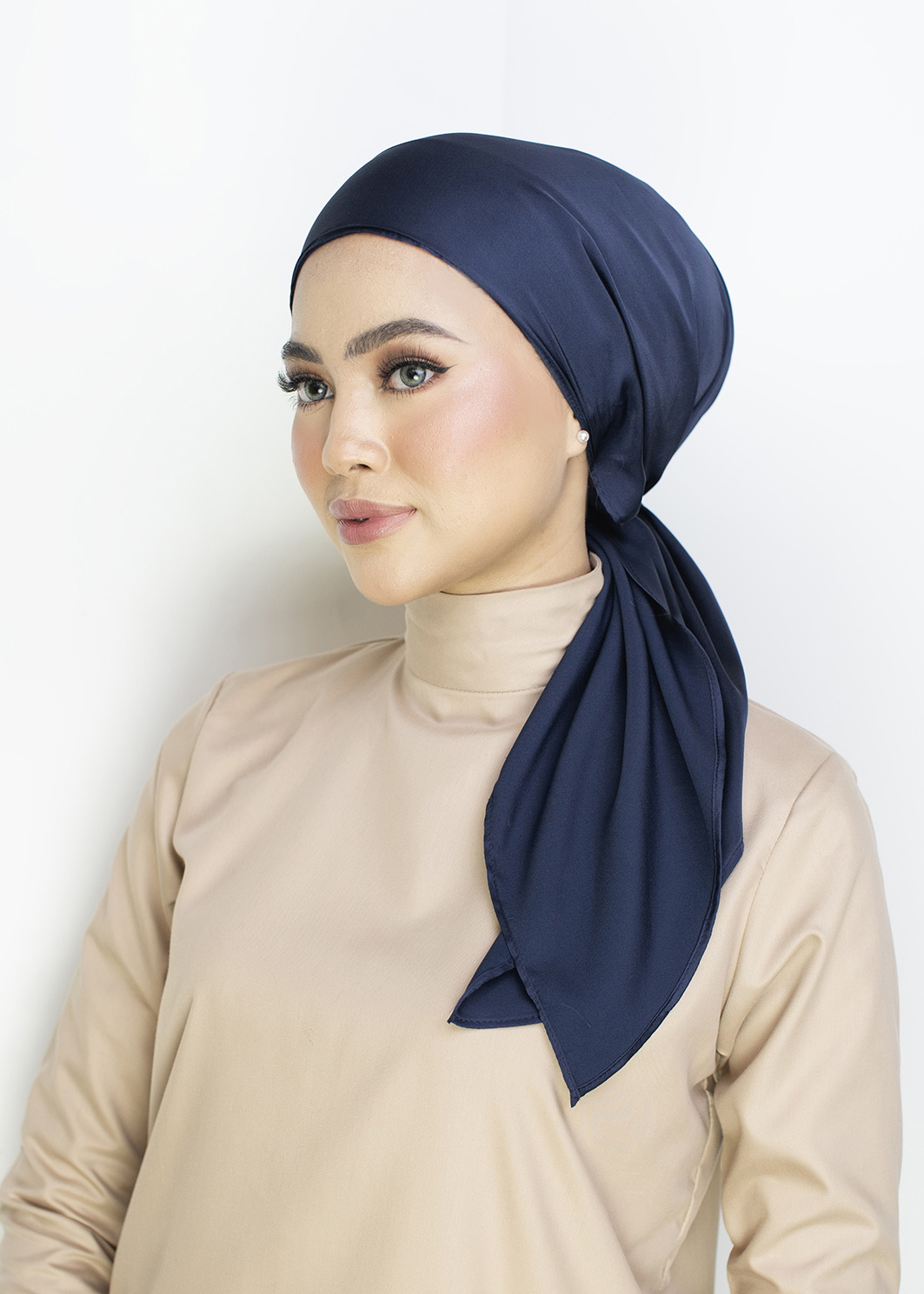 Lady Bonita Turban "Satin Silk" - Dark Navy