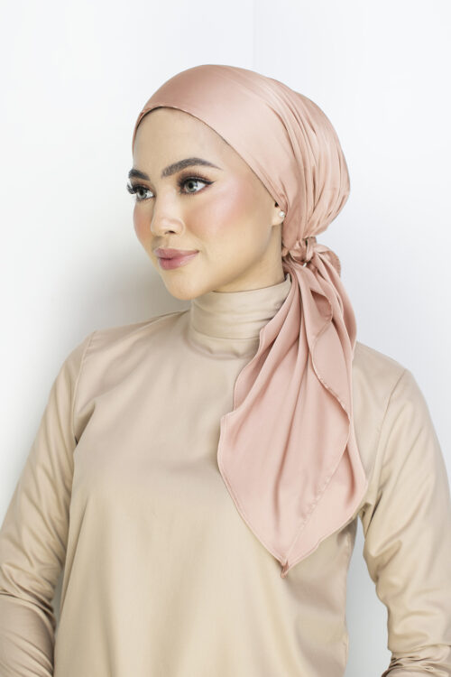 Lady Bonita Turban "Satin Silk" - Rose Gold