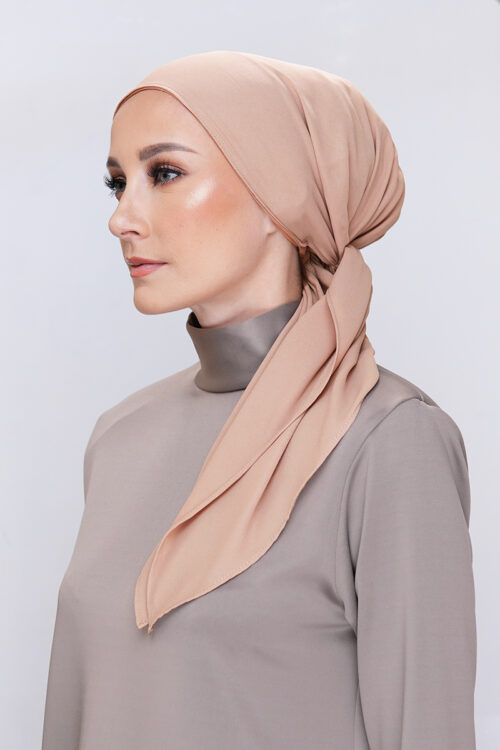 Lady Bonita Turban "Lite Chiffon" - Hazelnut Tea