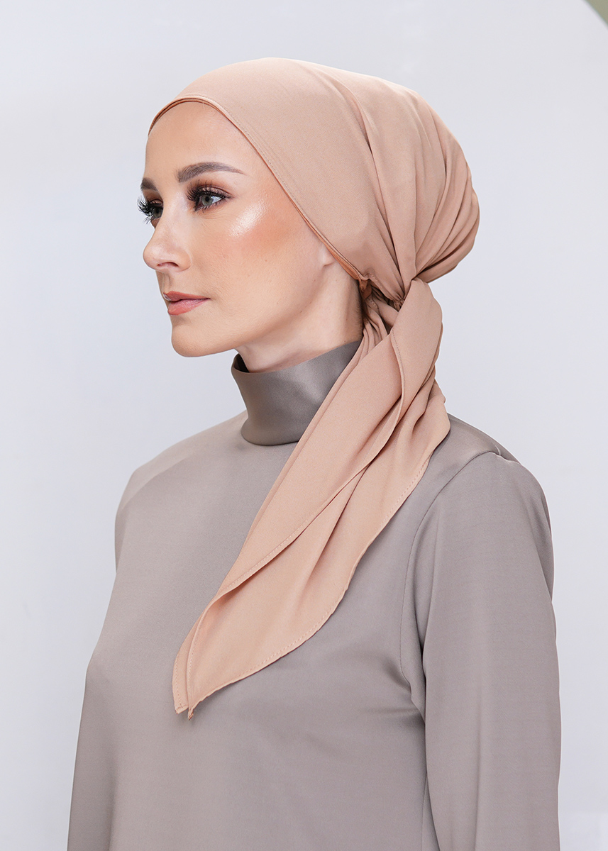 Lady Bonita Turban "Lite Chiffon" - Hazelnut Tea