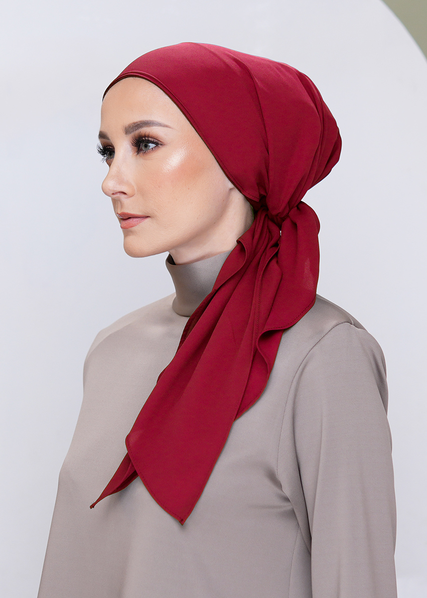 Lady Bonita Turban "Lite Chiffon" - Imperial Ruby