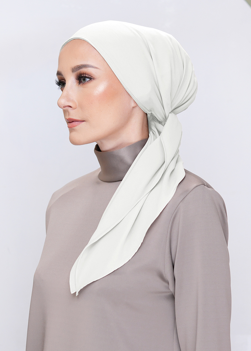 Lady Bonita Turban "Lite Chiffon" - Pearl White