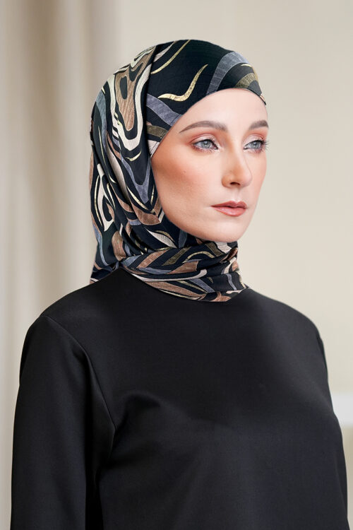 Layha Hijab "Regal Edition" - Black Swirl
