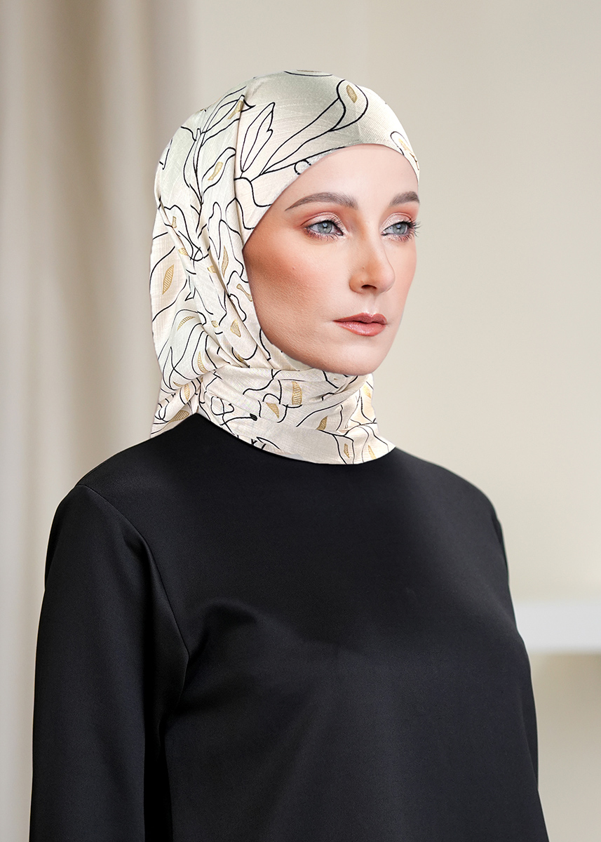 Layha Hijab "Regal Edition" - Cream Foil
